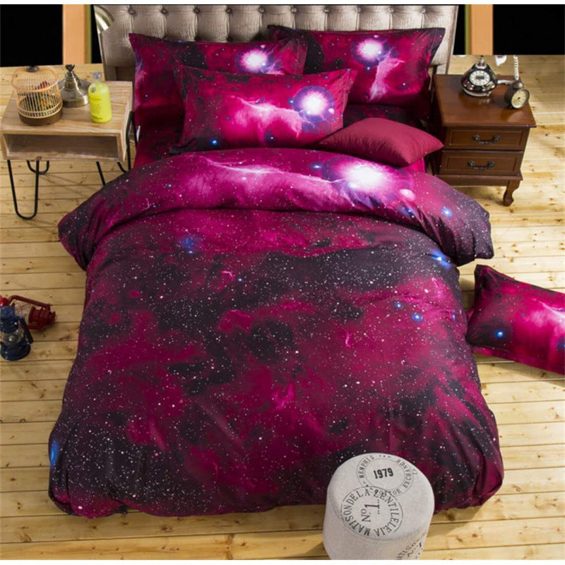 3D Print Bed Sheets Set Duvet Quilt Cover Sets Bed 4 Piece Pi-Mart