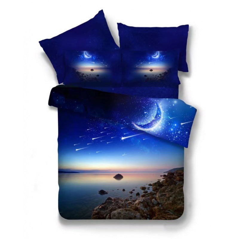 3D Print Bed Sheets Set Duvet Quilt Cover Sets Bed 4 Piece Pi-Mart