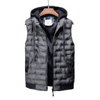 Male Vest Hooded Winter Warm Coat Men Waistcoat