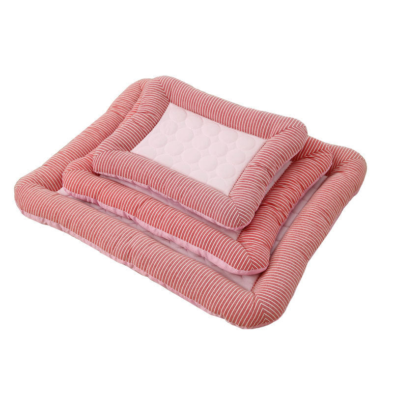 Pet Cooling Pad Bed For Dogs Cats Puppy Kitten Cool Mat Pet Blanket Ice Silk Material Soft For Summer Sleeping Pink Blue Breathable Pi-Mart