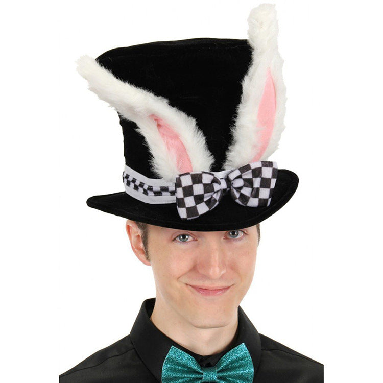 Easter Celebration Party Bunny Ear Hat Costume Accessories Cosplay Prop Easter Velvet Rabbit Ears Hat Party Decoration Pi-Mart