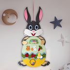 Easter Kids DIY Felt Bunny Pendants Toy with Detachable Alphabet Easter Ornament Kids Easter Gift for Home Door Wall Decoration Pi-Mart