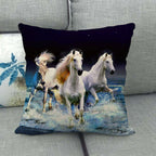 Flax Digital Printed Horse Pattern Pillowcase Lootquake LLC