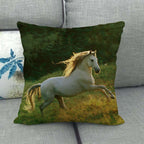 Flax Digital Printed Horse Pattern Pillowcase Lootquake LLC