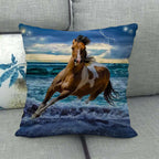 Flax Digital Printed Horse Pattern Pillowcase Lootquake LLC