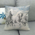 Flax Digital Printed Horse Pattern Pillowcase Lootquake LLC