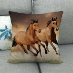 Flax Digital Printed Horse Pattern Pillowcase Lootquake LLC