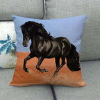 Flax Digital Printed Horse Pattern Pillowcase Lootquake LLC