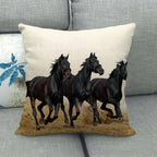 Flax Digital Printed Horse Pattern Pillowcase Lootquake LLC