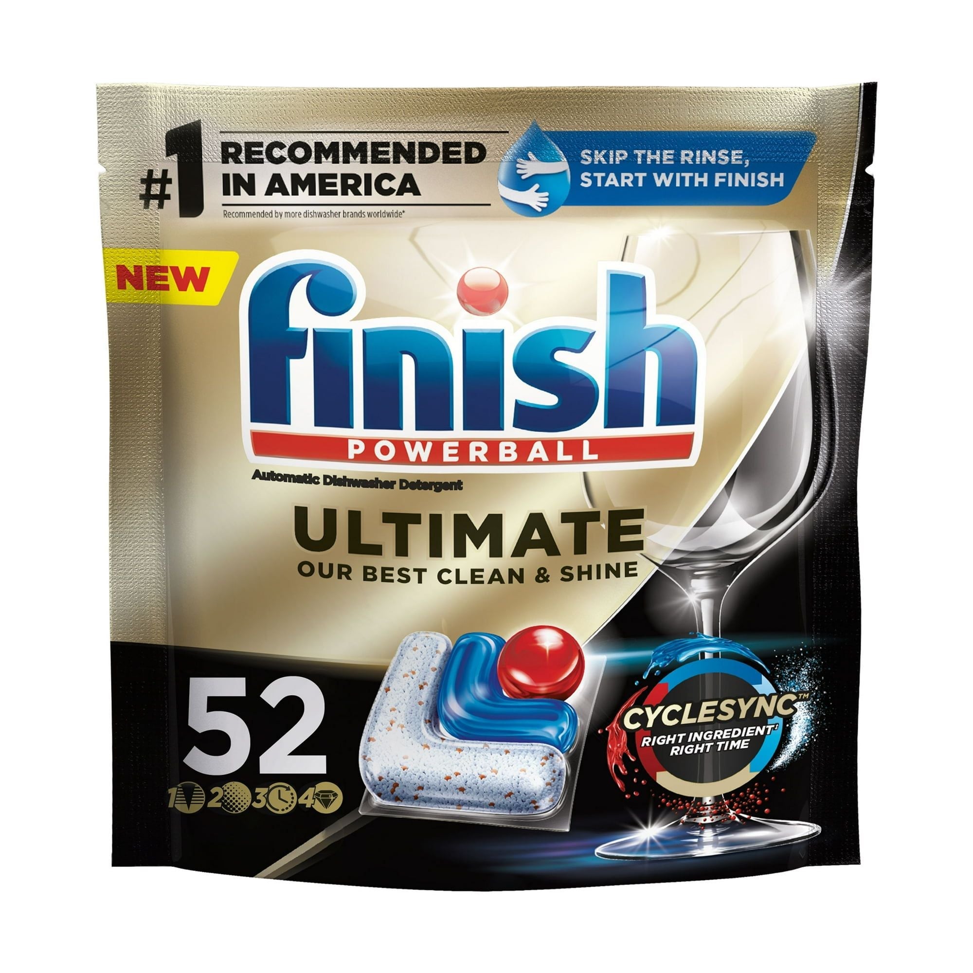 Finish Ultimate Dishwasher Detergent- 52 Count - Dishwashing Tablets - Dish Tabs