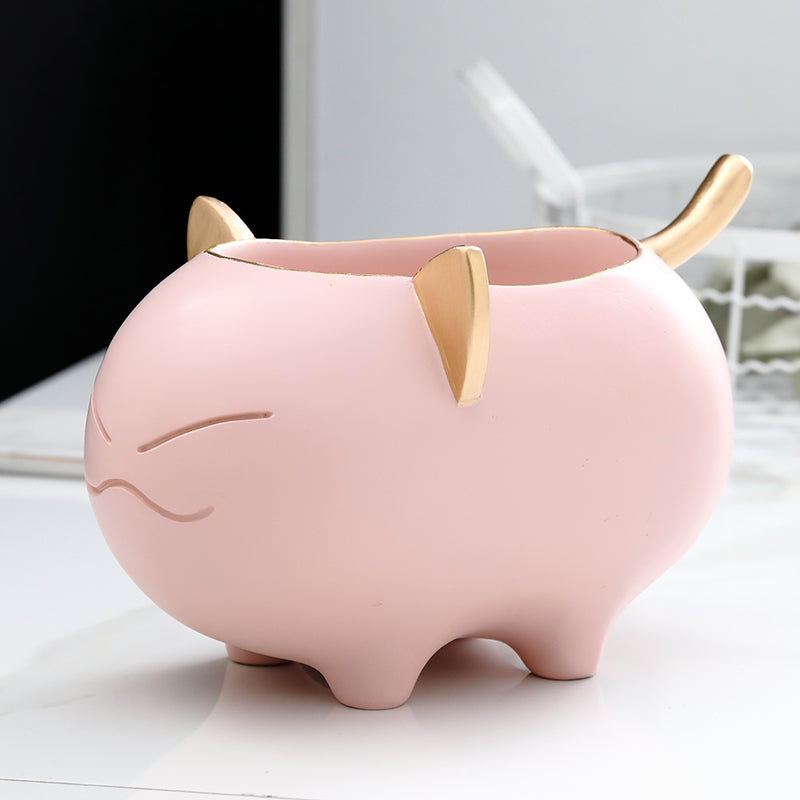 Desktop Storage Box Cute Creative Makeup Brush Bucket European Style Personality Decoration Pi-Mart