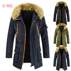 Mid-length Cotton-padded Jacket Men's Plus Velvet Thick Warm Jacket