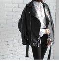 Leather Jacket Student Motorcycle Jacket by Pi Mart
