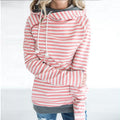 Striped Panel Hoodie Sweatshirt Pi-Mart