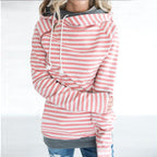 Striped Panel Hoodie Sweatshirt Pi-Mart