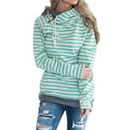 Striped Panel Hoodie Sweatshirt Pi-Mart