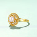 Vintage Ring Female Court Freshwater Pearl Index Finger Ring Pi-Mart