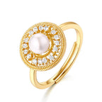 Vintage Ring Female Court Freshwater Pearl Index Finger Ring Pi-Mart