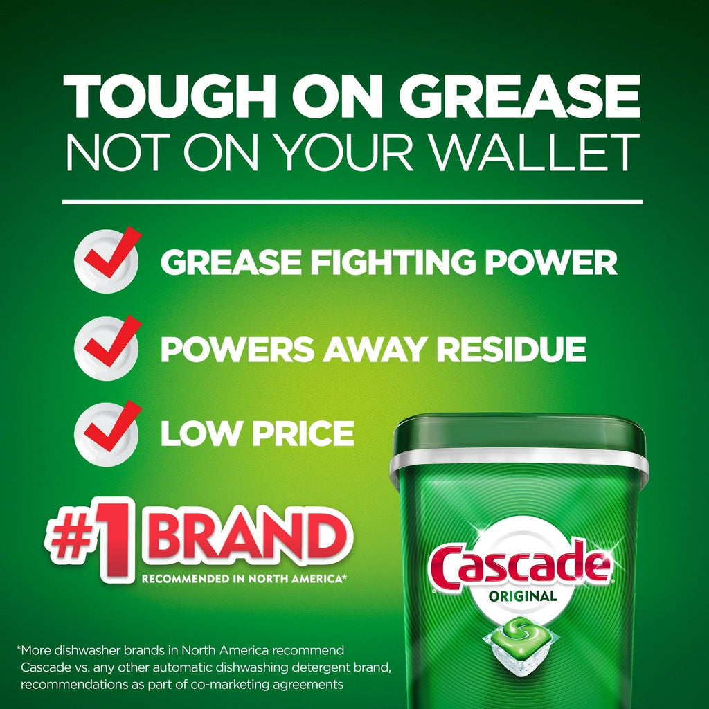 Cascade Dishwasher Detergent ActionPacs, Original Scent, 105 Count