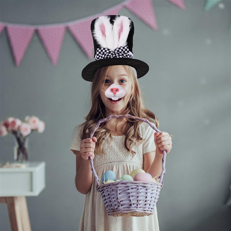 Easter Celebration Party Bunny Ear Hat Costume Accessories Cosplay Prop Easter Velvet Rabbit Ears Hat Party Decoration Pi-Mart