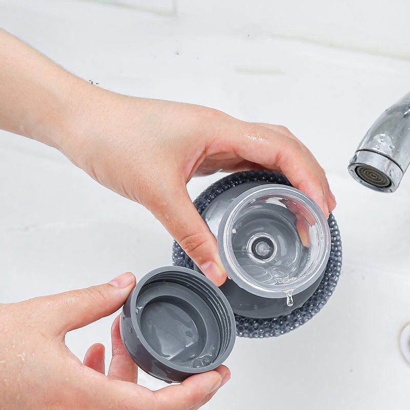 Kitchen Soap Dispensing Palm Brush Cleaner Push-type Brush Kitchen Detergent Tools Pi-Mart