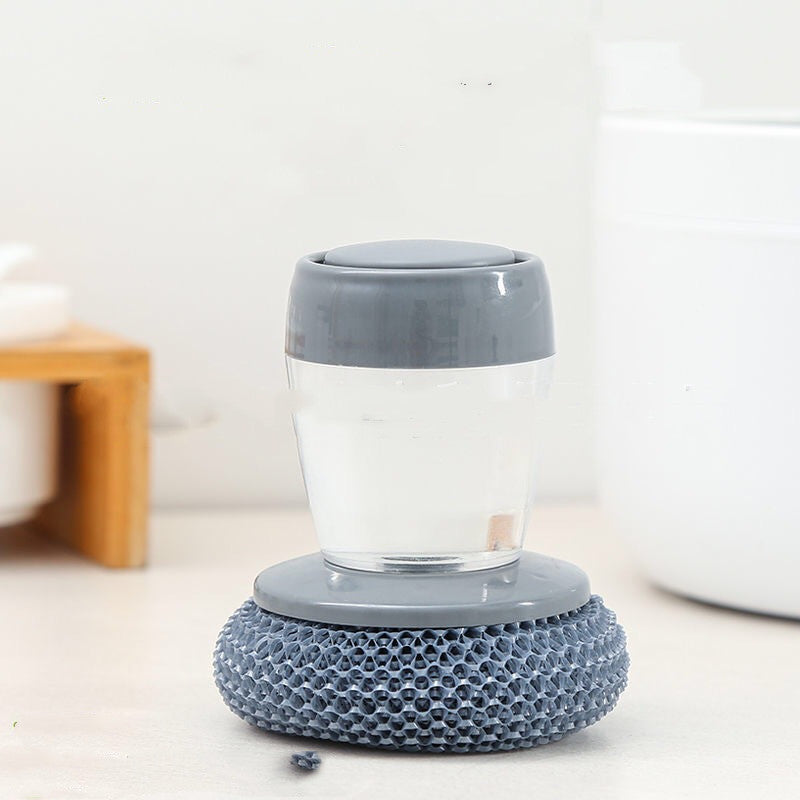 Kitchen Soap Dispensing Palm Brush Cleaner Push-type Brush Kitchen Detergent Tools Pi-Mart