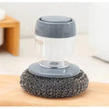 Kitchen Soap Dispensing Palm Brush Cleaner Push-type Brush Kitchen Detergent Tools Pi-Mart