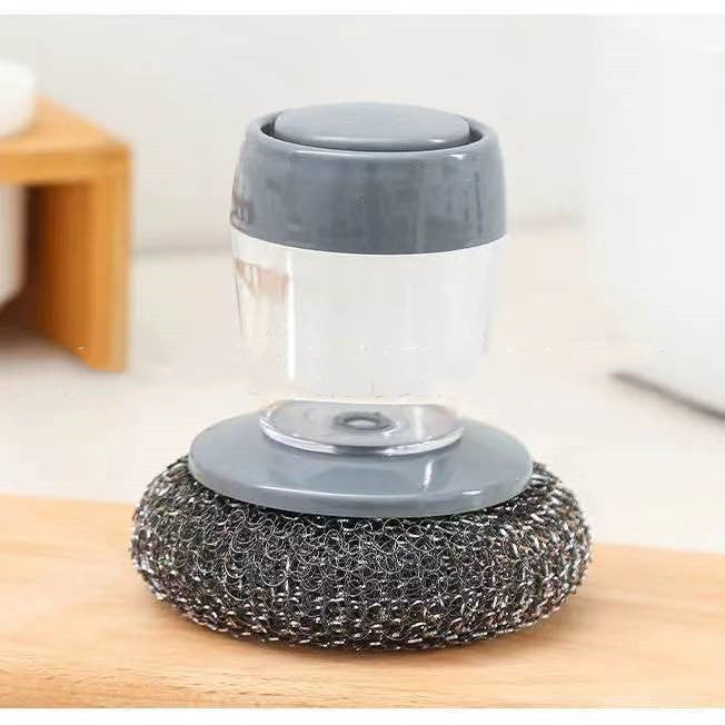 Kitchen Soap Dispensing Palm Brush Cleaner Push-type Brush Kitchen Detergent Tools Pi-Mart
