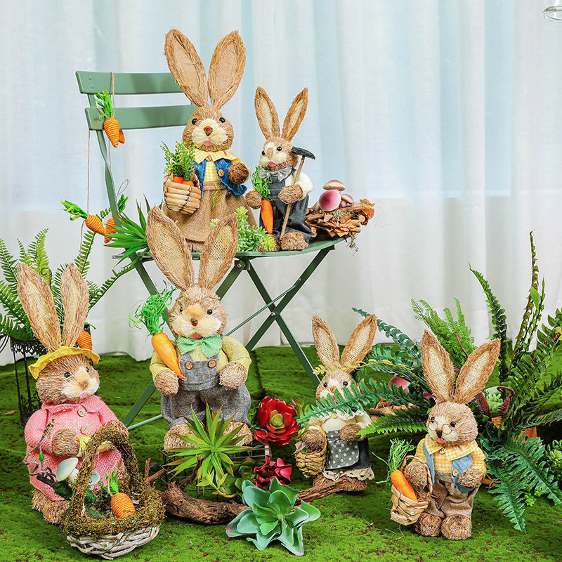 Easter Rabbit Decoration Ornaments Kindergarten Courtyard rabbit Decoration Garden Plant Corner Pi-Mart