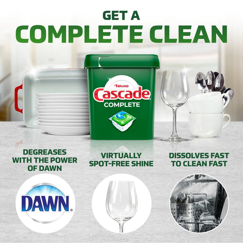 Cascade Complete ActionPacs Dishwasher Detergent, Lemon Scent, 27 Count EasyOptionXY LLC