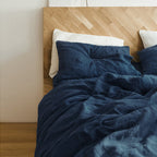 Linen four-piece set Nordic style solid color washed antibacterial bed linen bed sheet quilt cover bedding ins wind three-piece set Pi-Mart