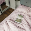 Linen four-piece set Nordic style solid color washed antibacterial bed linen bed sheet quilt cover bedding ins wind three-piece set Pi-Mart