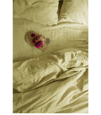 Linen four-piece set Nordic style solid color washed antibacterial bed linen bed sheet quilt cover bedding ins wind three-piece set Pi-Mart