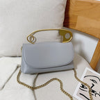Ladies Personality Fashion Pin Top Handle Purse Leather Women Handbag Pi-Mart