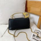 Ladies Personality Fashion Pin Top Handle Purse Leather Women Handbag Pi-Mart
