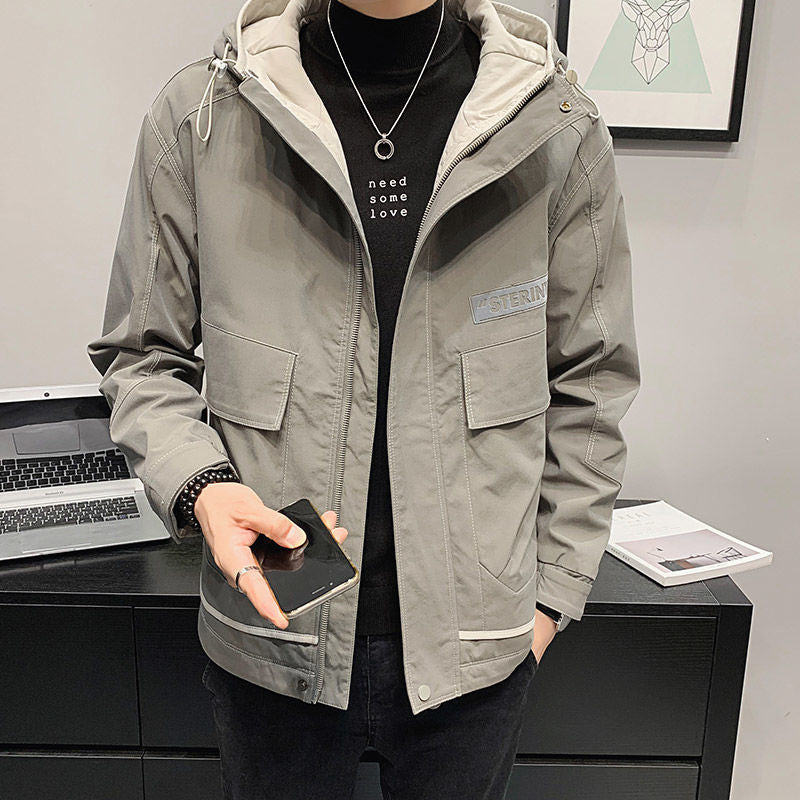 Workwear Jacket Men's Trend Brand Student Hooded Top Pi-Mart