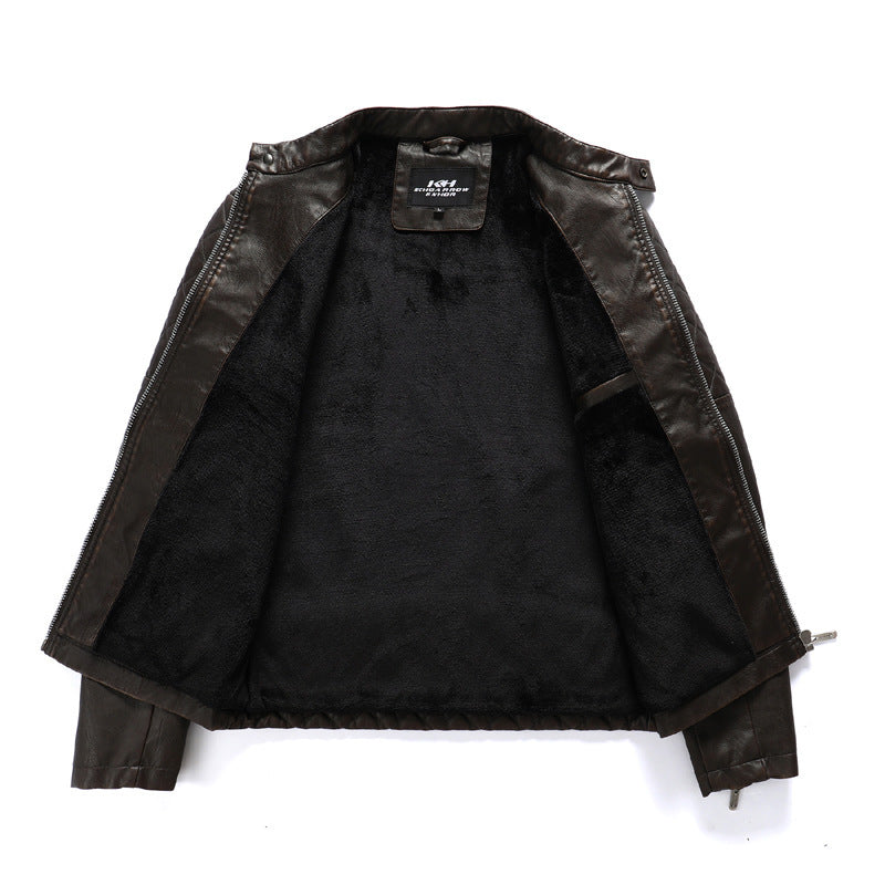 Men's Fashion Trendy Men Autumn And Winter Leather Jackets Pi-Mart