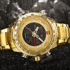 Waterproof LED Dual Display Multi-function Quartz Watch Pi-Mart