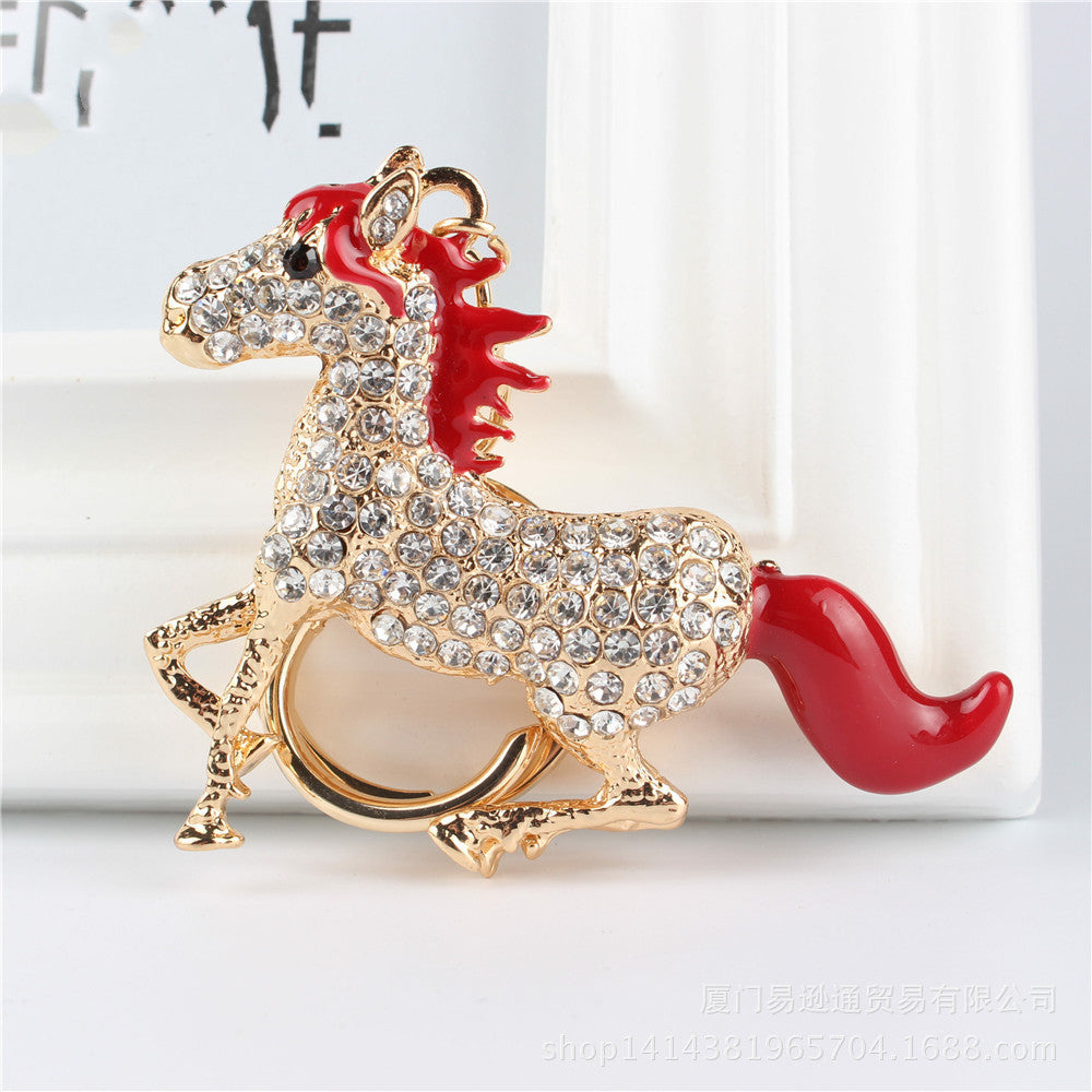 Zodiac Horse Horse Crystal Diamond Men's Keychain Lootquake LLC