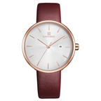 Women's Luxury Watch With  Leather Belts Shiny Steel Case  Scratch Resistant Glass Unique Design Perfect Gift