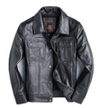 Top Layer Cowhide Leather Leather Jacket Men's Short Slim Leather Jacket Jacket Pi-Mart