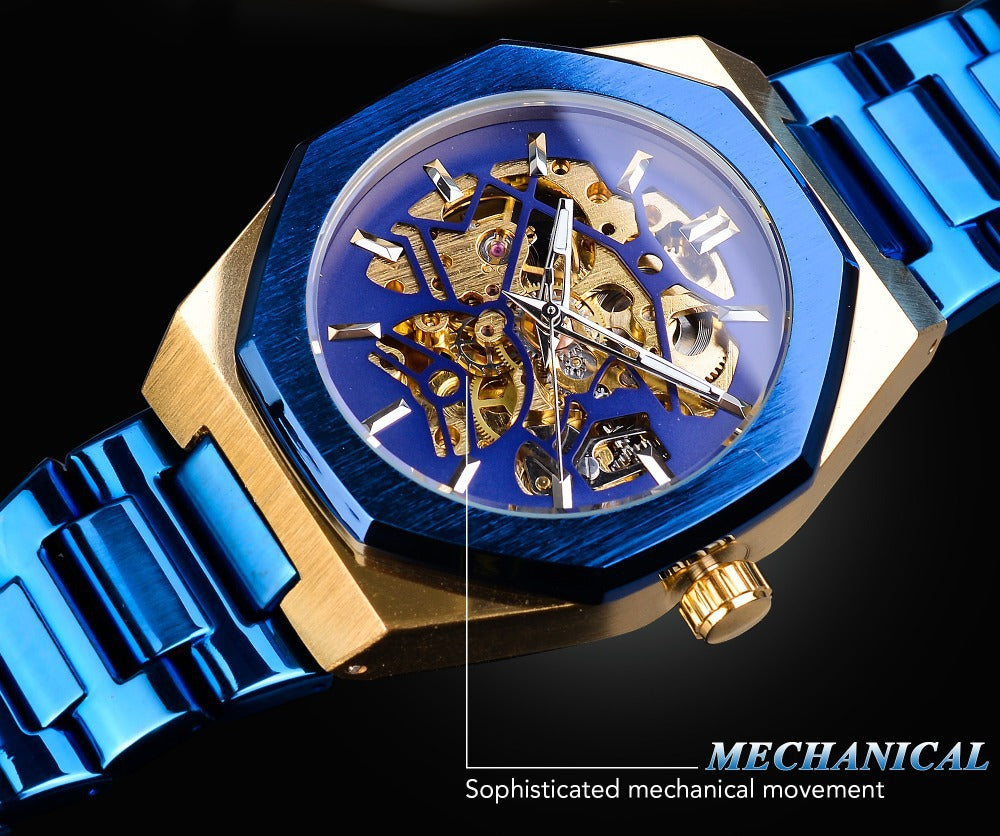 Fusini Automatic Mechanical Watch Hollow Mechanical Fashion Casual Europe And America Pi-Mart