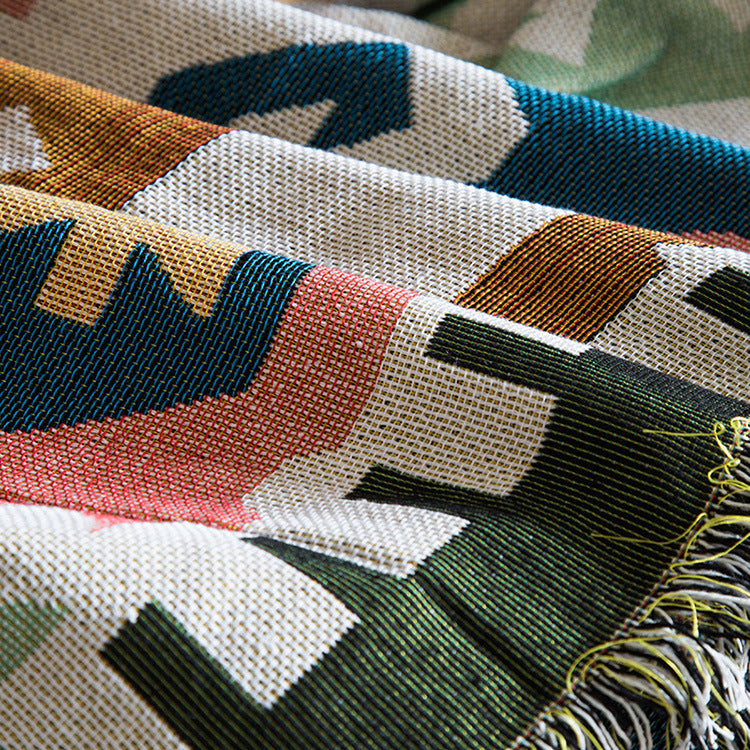 Sofa Cushion Blanket Cushion Sofa Towel Retro Sofa Knitted Blanket Pi-Mart
