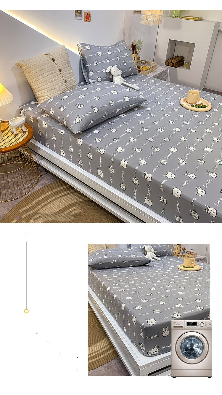 Cotton Elastic Bed Sheet Geometric Printed Fitted Sheet Elastic Bed Linen Mattress Cover Queen King Size bedding set Bedspread Pi-Mart