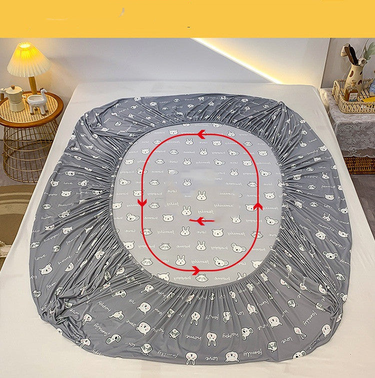 Cotton Elastic Bed Sheet Geometric Printed Fitted Sheet Elastic Bed Linen Mattress Cover Queen King Size bedding set Bedspread Pi-Mart