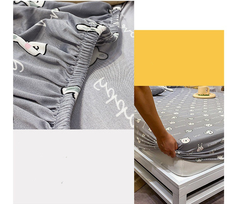Cotton Elastic Bed Sheet Geometric Printed Fitted Sheet Elastic Bed Linen Mattress Cover Queen King Size bedding set Bedspread Pi-Mart