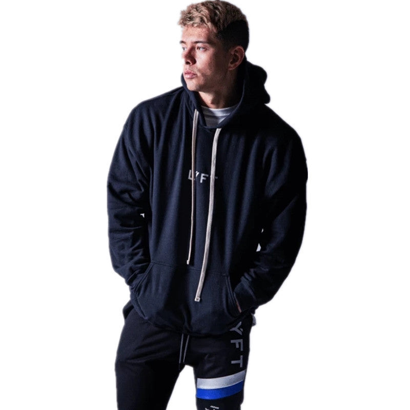 Men's Pullover Sports Loose Hooded Sweatshirt Pi-Mart