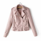 Short PU motorcycle leather jacket Pi-Mart