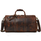 Leather Travel Bag Crazy Horse Leather Retro Duffel Bag Pi-Mart