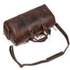 Leather Travel Bag Crazy Horse Leather Retro Duffel Bag Pi-Mart